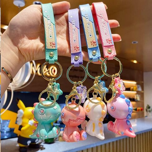 BEXOA لطيف المفاتيح Kawaii أنيمي سلاسل المفاتيح الملحقات، خربش ديناصور حقيبة يد سحر سيارة مفتاح سلسلة للفتيات النساء in Kuwait