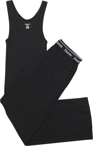 ملابس مريحة للسيدات من Hanes Originals، ملابس مريحة بدون أكمام مضلعة وسروال مريح، طقم من قطعتين in Saudi Arabia