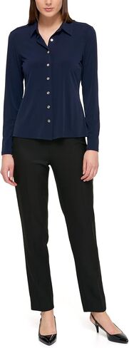 Tommy Hilfiger Women's Long Sleeve Collared Button Front Top in Saudi Arabia