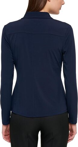 Tommy Hilfiger Women's Long Sleeve Collared Button Front Top in Saudi Arabia