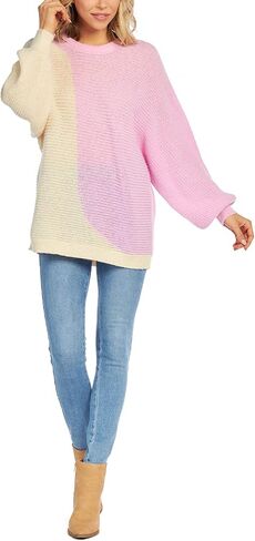 Mud Pie Maple Womens Colorblock Oversize Sweater in Saudi Arabia