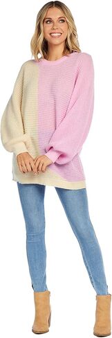 Mud Pie Maple Womens Colorblock Oversize Sweater in Saudi Arabia