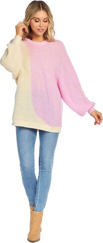 Mud Pie Maple Womens Colorblock Oversize Sweater in Saudi Arabia