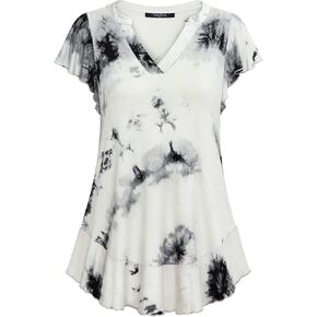 بلوزة نسائية قصيرة الأكمام من VALOLIA، كاجوال فضفاضة، بلوزات أنيقة وقمصان in Kuwait