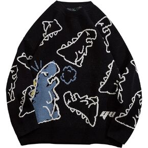 Arssm Women’s Dinosaur Knit Sweater Kawaii Cute Oversized Pullover Sweaters