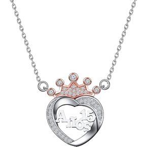 FEELMEM 15th Birthday Gift for Girl Crown 15 Anos Quinceanera Necklace Quince Jewelry Girls Sweet 15 Jewelry Fifteenth Gift