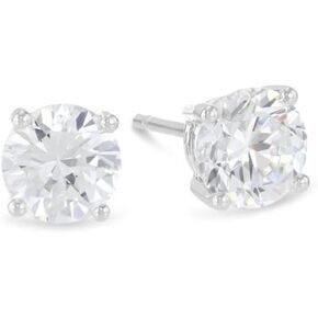 2/3 Carat Solitaire Diamond Stud Earrings Round Brilliant Shape 4 Prong Push Back (F-G Color, SI1-SI2 Clarity) in Kuwait