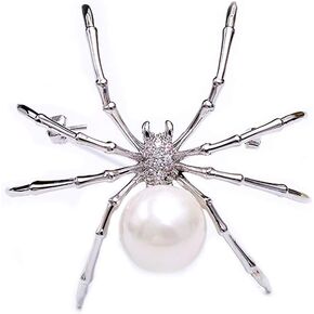Big Spider Brooch Zircon Crystal Peal Belly Mother Spider Brooch Pin Clothing Jewelry for Women Men in Kuwait