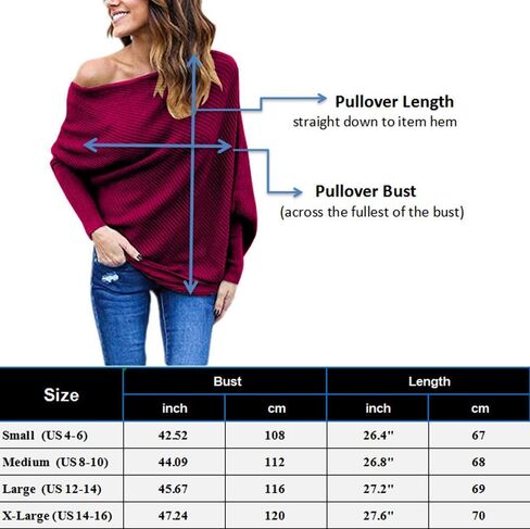 GOLDSTITCH Women's Off Shoulder Batwing Sleeve Loose Pullover Sweater Knit Jumper Oversized Tunics Top in Kuwait