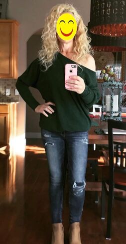 GOLDSTITCH Women's Off Shoulder Batwing Sleeve Loose Pullover Sweater Knit Jumper Oversized Tunics Top in Kuwait