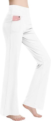 nuveti Women's Bootcut Yoga Pants Tummy Control Workout Non See-Through Bootleg Yoga Pants in Saudi Arabia