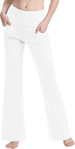 nuveti Women's Bootcut Yoga Pants Tummy Control Workout Non See-Through Bootleg Yoga Pants in Saudi Arabia