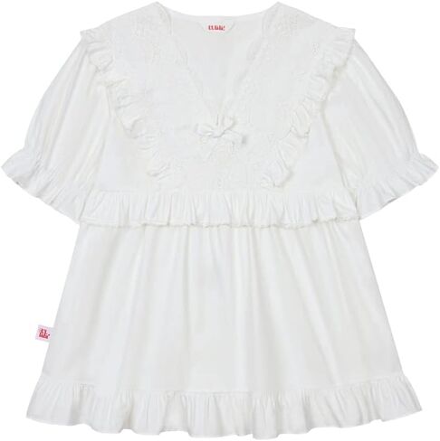 ULLALA Pajamas for Women Madely Short sleeve Two-Piece Ivory Vintage Soft Sleepwear 2Piece one Size Cotton in Kuwait