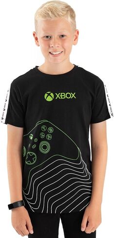 Xbox T-Shirt Boys Kids Green Black Game Controller Logo Clothing Top in Saudi Arabia