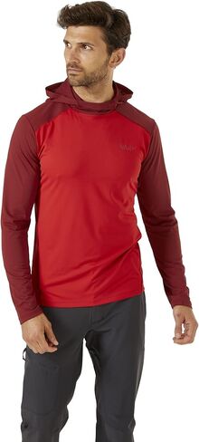 Rab Men's Force Hoody - Lightweight Long-Sleeve Hooded Baselayer Shirt for Hiking, Climbing, & Trail Running in Kuwait