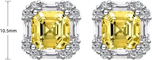 AMAROUGE 10MM Halo Stud Earrings for Women White Gold Plated 925 Sterling Silver Hypoallergenic Earrings Cubic Zirconia Diamond Round/Square/Princess Cut Birthstone Earrings Studs Birthday Gifts Jewelry in Kuwait