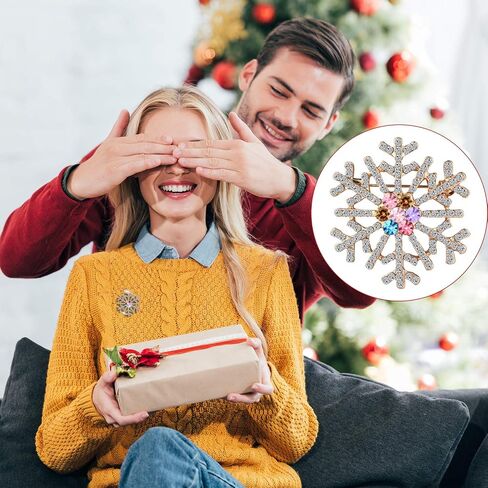 Hicarer عيد الميلاد بروش دبوس مجموعة حجر الراين كريستال دبابيس عيد الميلاد لطيف لزينة عيد الميلاد بما في ذلك أجراس، الرنة، شجرة عيد الميلاد، إكليل، 6 قطع in Saudi Arabia