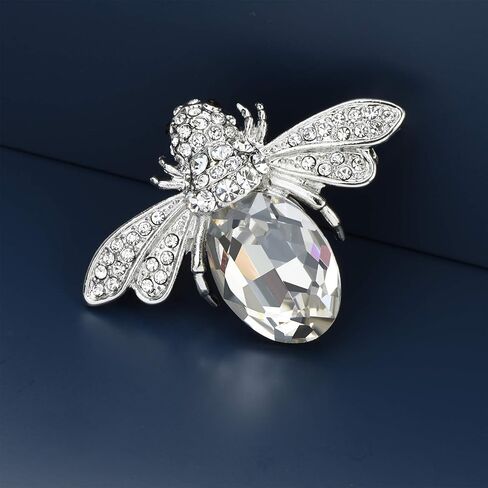 Lovely Crystal Bumble Honey Bee Insect Brooch Pins Collar Pin Lapel Pin Costume Jewelry for Women in Saudi Arabia
