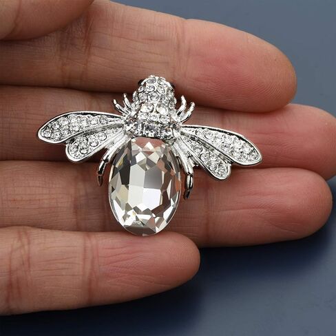 Lovely Crystal Bumble Honey Bee Insect Brooch Pins Collar Pin Lapel Pin Costume Jewelry for Women in Saudi Arabia