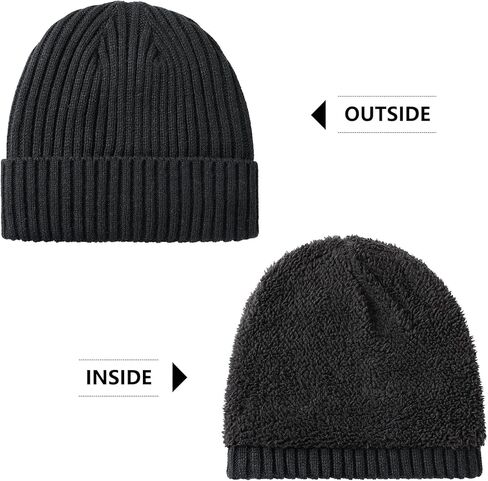 Winter Beanie for Men & Women: Cold Weather Thermal Fleece Lined Knit Hat | Warm Cuffed Stocking Cap in Kuwait