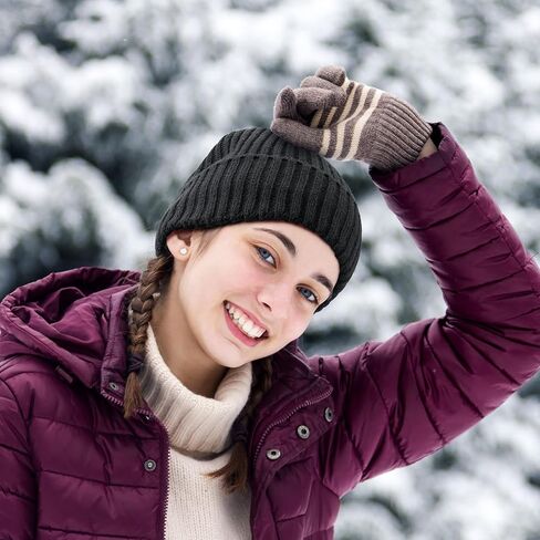 Winter Beanie for Men & Women: Cold Weather Thermal Fleece Lined Knit Hat | Warm Cuffed Stocking Cap in Kuwait