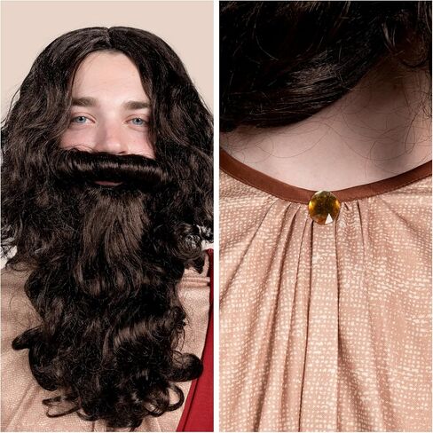 Spooktacular Creations Mens Jesus Christ Robe with Wig, Beard, Shawl, Belt Set for Adult Halloween Dress Up Party Cosplay in Saudi Arabia