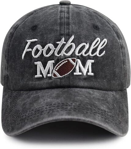Football Accessories Baseball Hat for Women, Funny Football Mom Games Outdoor Sports Cap, Adjustable Cotton Embroidered Birthday Party Supplies Gifts for Mama Mother Grandma Friends in Kuwait