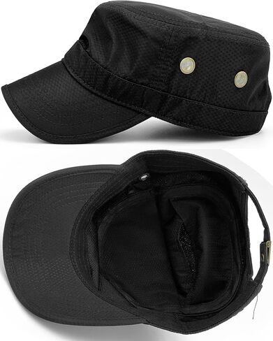 REDSHARKS Hidden Pocket Cadet Army Hat Quick Dry Military Style Flat Top Baseball Dad Sun Cap in Kuwait