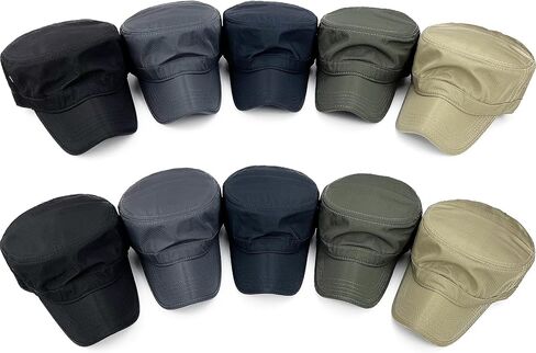 REDSHARKS Hidden Pocket Cadet Army Hat Quick Dry Military Style Flat Top Baseball Dad Sun Cap in Kuwait