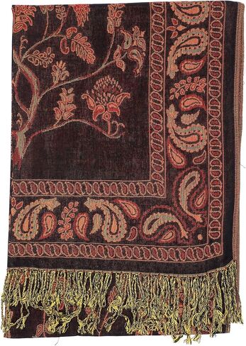 Achillea Reversible Festival Pashmina Rave Scarf, Shawls and Wraps for Evening Dress, Indian Scarves for Women in Kuwait