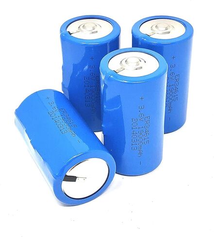 بطارية ليثيوم LNX D Cell 19000 مللي أمبير ER34615 بطاريات غير قابلة لإعادة الشحن 3.6 فولت زر علوي من كلوريد الليثيوم، بطارية D خلية 3.6 فولت، بطارية ليثيوم 3.6 فولت سعة 19000 مللي أمبير غير قابلة لإعادة الشحن، (4 قطع) in Kuwait