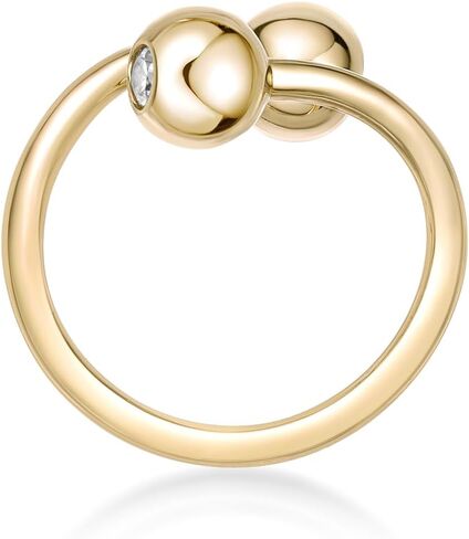Lavari Jewelers 16 Gauge Cubic Zirconia Spiral Belly Button Ring for Women in 10k Yellow Gold CZ Unisex Stud Belly Ring Hypoallergenic Belly Piercing Jewelry 16G Body Piercing in Saudi Arabia
