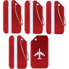 WeBravery Metal Suitcase Tags Travel Bag ID Identifier Aluminum Luggage Tag (5PCS-Black)