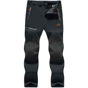 MAGCOMSEN Men's Winter Pants Fleece Lined Ski Snow Pants Water Resistant 4 Zip Pockets Outdoor Pants