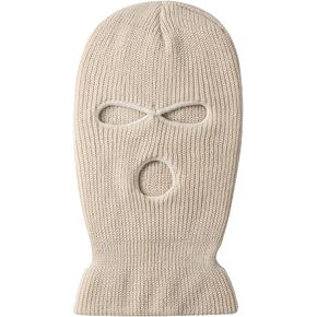 3-Holes Face Cover Ski Mask, Knitted Balaclava Face Mask for Men and Women, Thermal Ski Mask Warm Winter Balaclava Outdoor