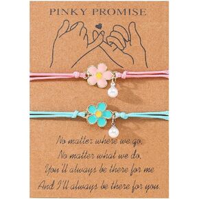 DOYYCA Friendship Bracelets Matching Flower Best Friend Bracelet Gifts for 2 Girls Women BFF