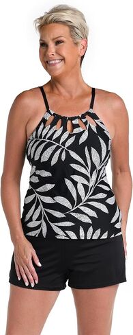 High Neck Adjustable Neckline Tankini Swimsuit Top in Kuwait