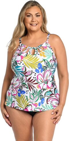 High Neck Adjustable Neckline Tankini Swimsuit Top in Kuwait