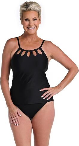 High Neck Adjustable Neckline Tankini Swimsuit Top in Kuwait