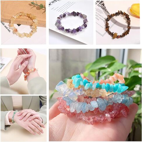 mozaka 20pcs كريستال رقاقة أساور مجموعة للنساء أساور الأحجار الكريمة الطبيعية كريستال شفاء أساور غير النظامية رقائق الخرز سوار تمتد الإغاثة الريكي اليوغا سوار in Kuwait