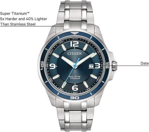Citizen Men's Eco-Drive Weekender Brycen Watch in Titanium, blue dial (Model: BM6929-56L) in Saudi Arabia