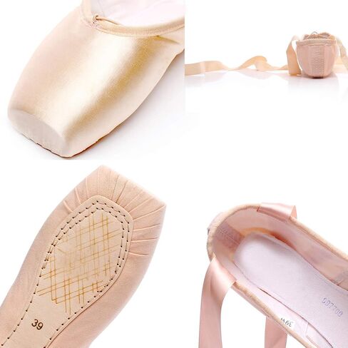 Unpafcxddyig Girls Womens Ballet Dance Toe Shoes Professional Satin Pointe Shoes Slippers in Kuwait