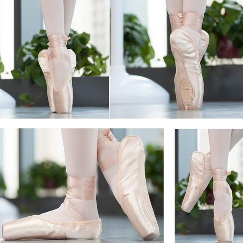 Unpafcxddyig Girls Womens Ballet Dance Toe Shoes Professional Satin Pointe Shoes Slippers in Kuwait