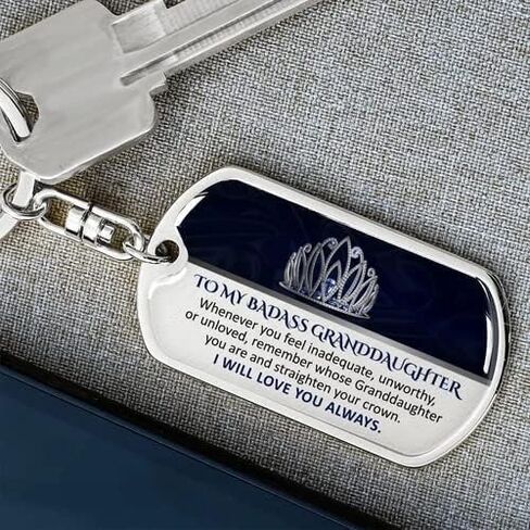 To My Daughter Gift Keychain, Keepsake for Granddaughter Keychain, Grandma Keychain, Engraved Stainless Steel Key chain in Saudi Arabia