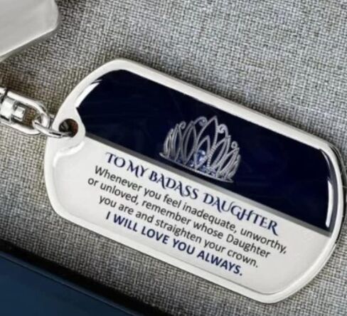 To My Daughter Gift Keychain, Keepsake for Granddaughter Keychain, Grandma Keychain, Engraved Stainless Steel Key chain in Saudi Arabia