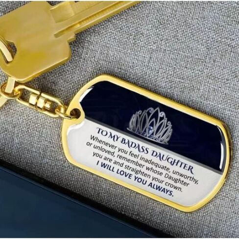 To My Daughter Gift Keychain, Keepsake for Granddaughter Keychain, Grandma Keychain, Engraved Stainless Steel Key chain in Saudi Arabia