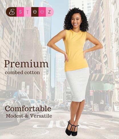 ESTEEZ Women's Tank Top Base Layering Camisole Fitted Sleeveless T-Shirt in Kuwait