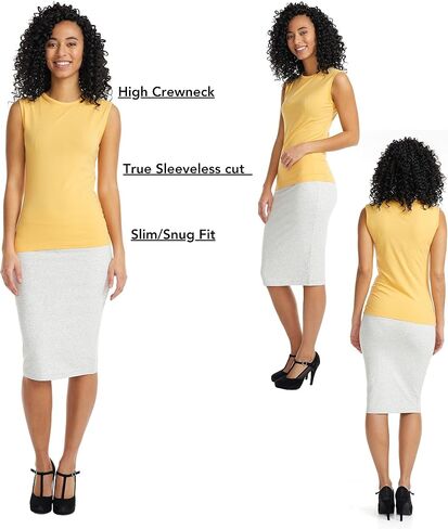 ESTEEZ Women's Tank Top Base Layering Camisole Fitted Sleeveless T-Shirt in Kuwait