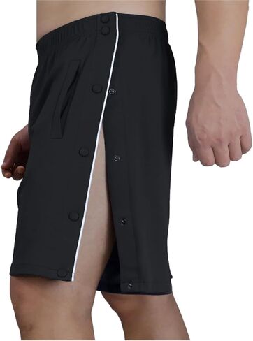Tear Away Shorts for Men Post Surgery Shorts Snap Knee Leg Hip Surgical Recovery Short Pants Leg Side Open Shorts in Kuwait