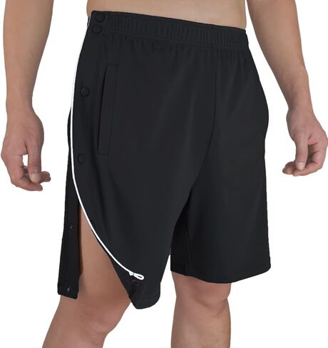Tear Away Shorts for Men Post Surgery Shorts Snap Knee Leg Hip Surgical Recovery Short Pants Leg Side Open Shorts in Kuwait